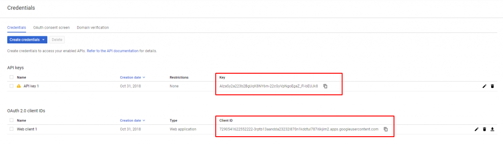 Google API and OAuth Client ID