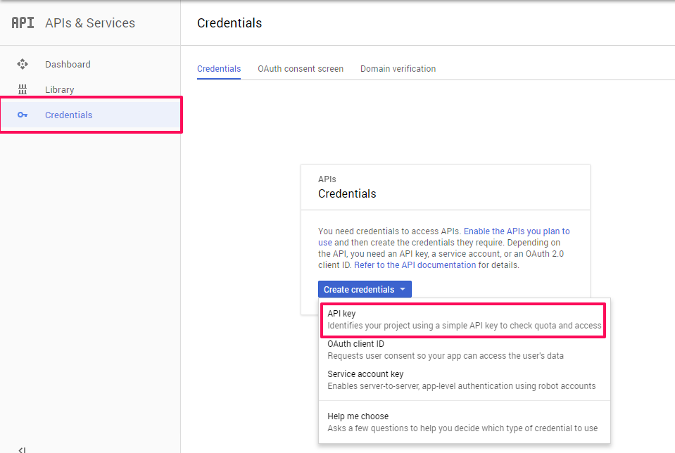 Google Developers Console Generate API Key