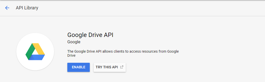 Google Drive Library Enable